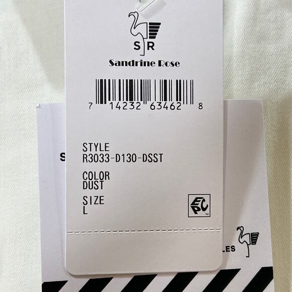 Sandrine Rose Chambray Western Button Up Tunic Shirt Cream Women Large NWT - Picture 12 of 12